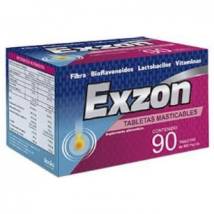 Exzon Tabletas masticables 490mg/90 tabletas.